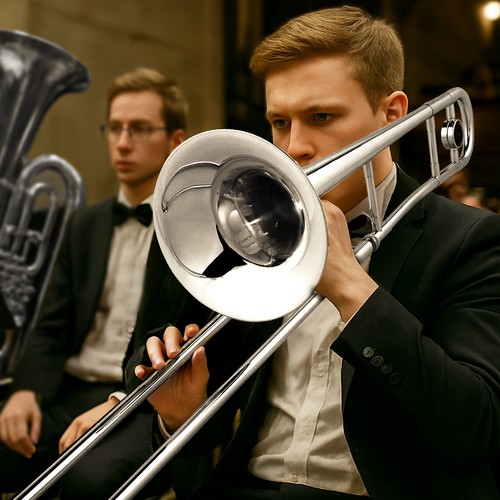 Brass alto slide trombone - bb,